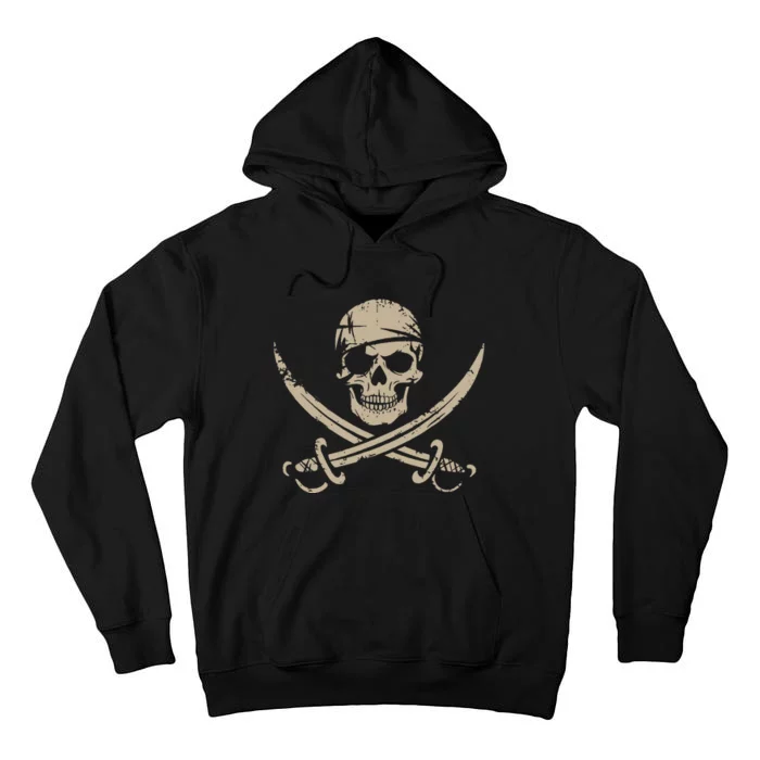 Pirate Skull And Crossbones Skeleton Halloween Tall Hoodie