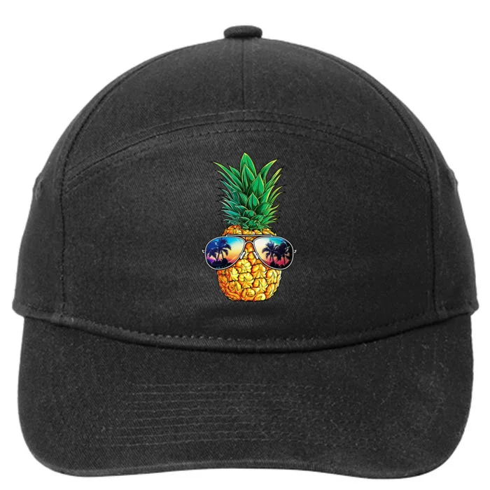 Pineapple Sunglasses Aloha Beaches Hawaii Hawaiian 7-Panel Snapback Hat