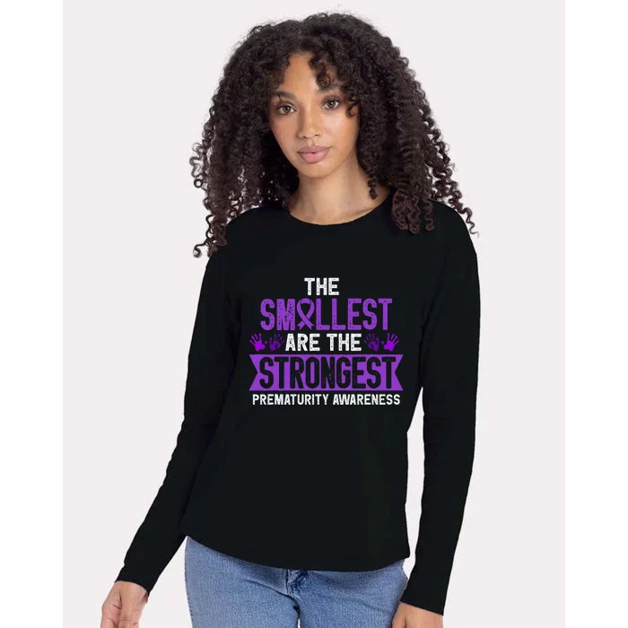 Prematurity Smallest Are Strongest Preemie Premature Birth Womens Cotton Relaxed Long Sleeve T-Shirt