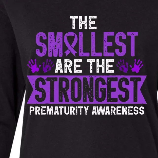 Prematurity Smallest Are Strongest Preemie Premature Birth Womens Cotton Relaxed Long Sleeve T-Shirt