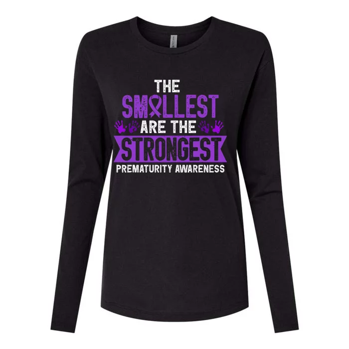 Prematurity Smallest Are Strongest Preemie Premature Birth Womens Cotton Relaxed Long Sleeve T-Shirt