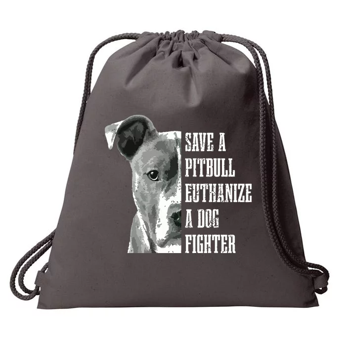 Pitbull Save A Pitbull Funny Dog Rescue Pitbull Mom Dad Drawstring Bag