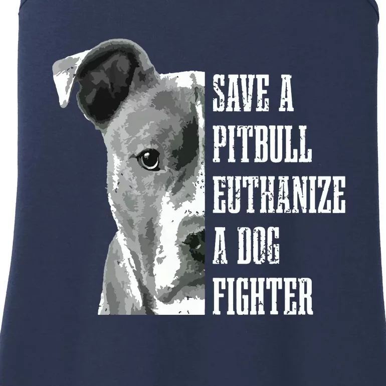 Pitbull Save A Pitbull Funny Dog Rescue Pitbull Mom Dad Ladies Essential Tank