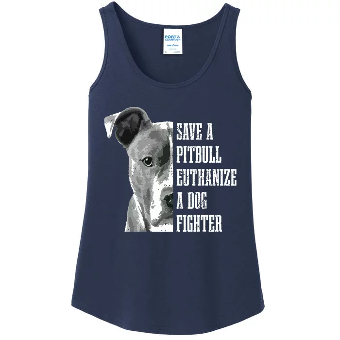 Pitbull Save A Pitbull Funny Dog Rescue Pitbull Mom Dad Ladies Essential Tank