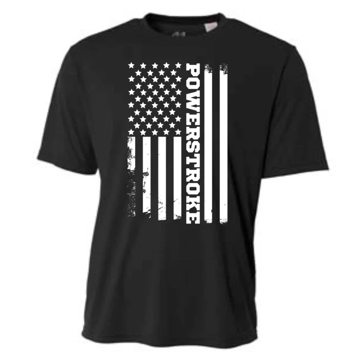 Power Stroke American Flag Gift Cooling Performance Crew T-Shirt