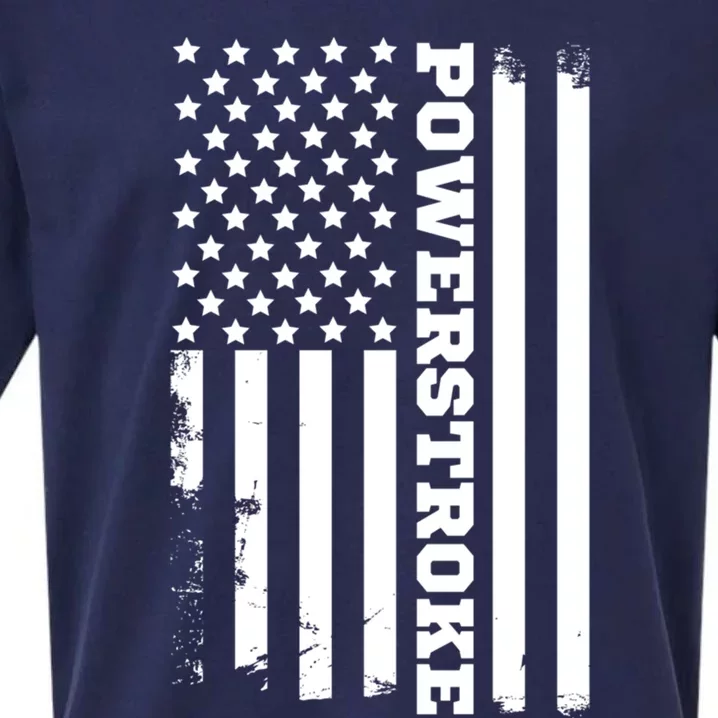 Power Stroke American Flag Gift Sueded Cloud Jersey T-Shirt