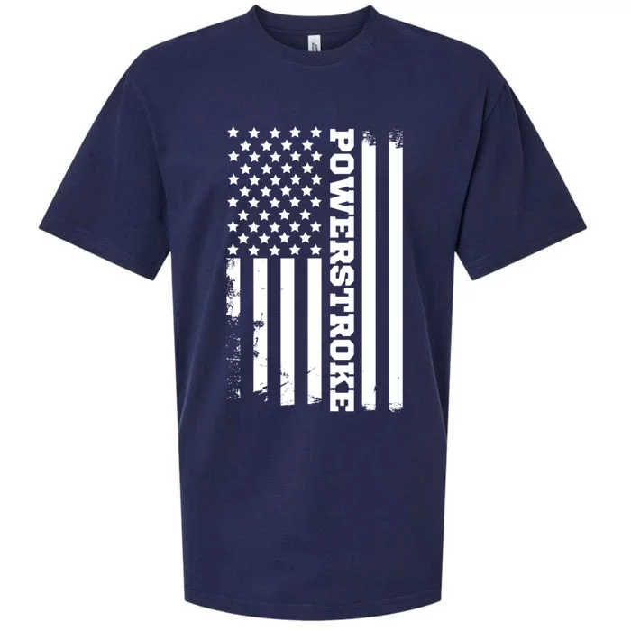 Power Stroke American Flag Gift Sueded Cloud Jersey T-Shirt