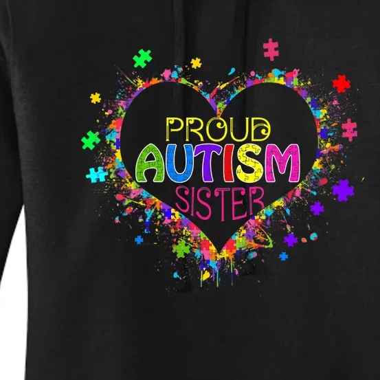 Proud Sister Autism Awareness Family Matching Women's Pullover Hoodie