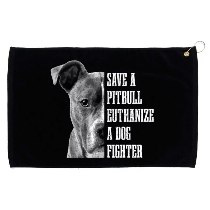 Pitbull Save A Pitbull Funny Dog Rescue Pitbull Mom Dad. Grommeted Golf Towel