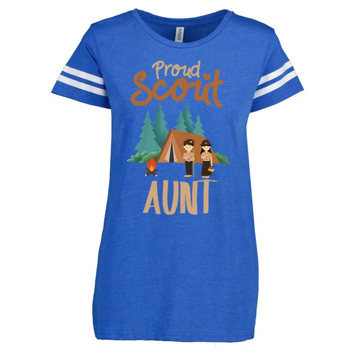 Proud Scout Aunt Camping Scout Scouting Leader Adventure Enza Ladies Jersey Football T-Shirt