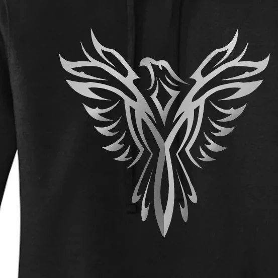 Phoenix  Silver Animal Graphic Art Design Women's Pullover Hoodie