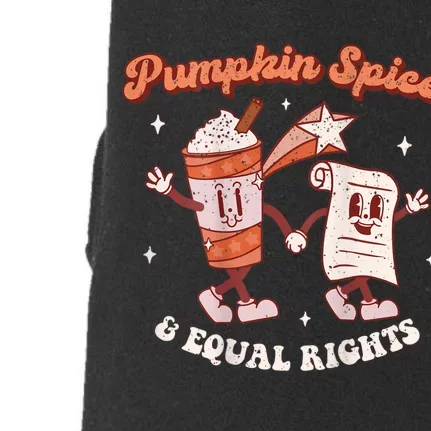 Pumpkin Spice And Equal Rights Retro Groovy Fall Season Great Gift Doggie 3-End Fleece Hoodie