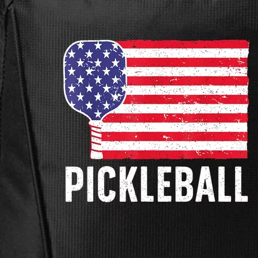 Paddle Sport American Flag Pickleball Lover Gift City Backpack