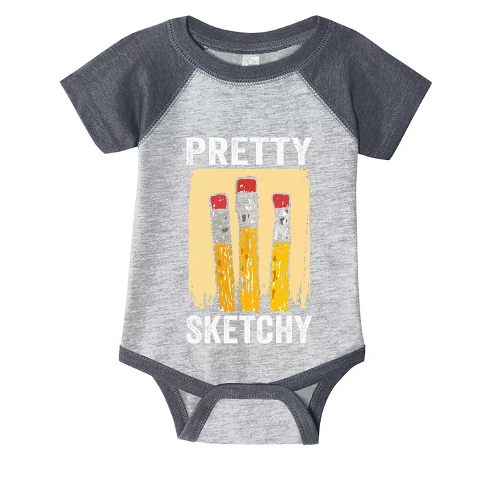 Pretty Sketchy Artist Pencils Sketch Sketching Paint Artist Infant Baby Jersey Bodysuit