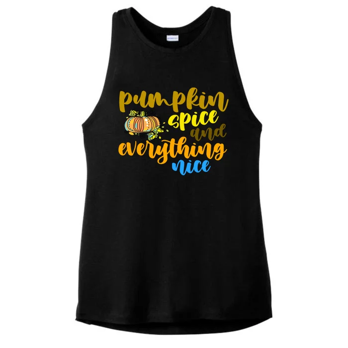 Pumpkin Spice And Everything Nice Halloween Ladies Tri-Blend Wicking Tank