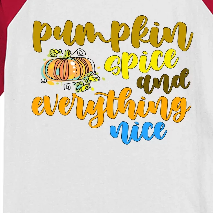 Pumpkin Spice And Everything Nice Halloween Kids Colorblock Raglan Jersey