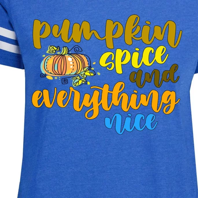 Pumpkin Spice And Everything Nice Halloween Enza Ladies Jersey Football T-Shirt