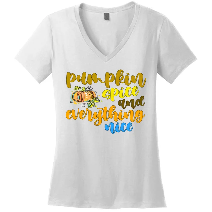 Pumpkin Spice And Everything Nice Halloween Women's V-Neck T-Shirt