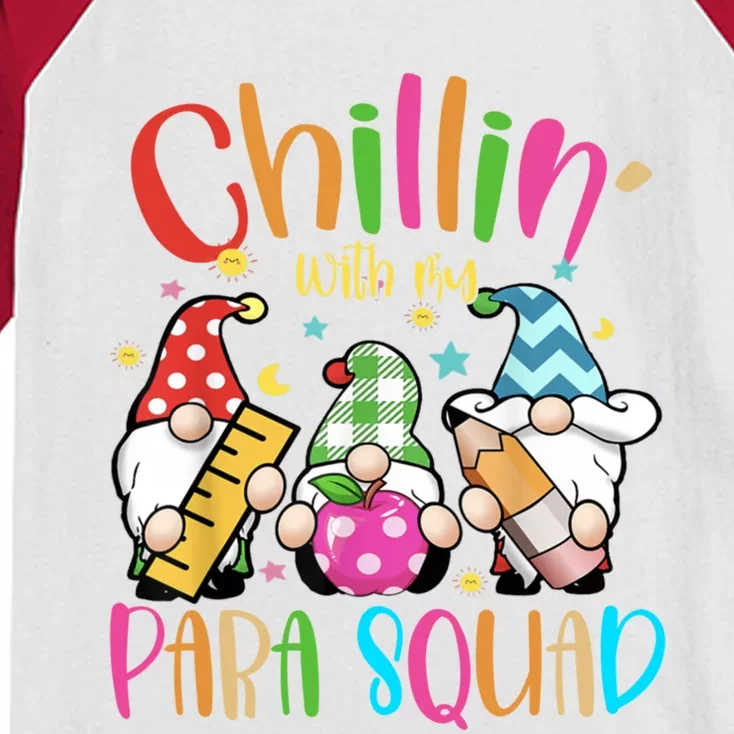 Para Squad Aka Teacher Christmas Chillin With My Gnomies Funny Gift Kids Colorblock Raglan Jersey