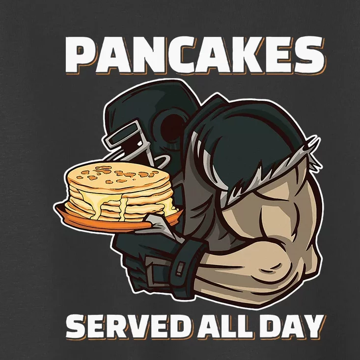 Pancakes Served All Day Football Offensive Lineman Pancake Toddler T-Shirt