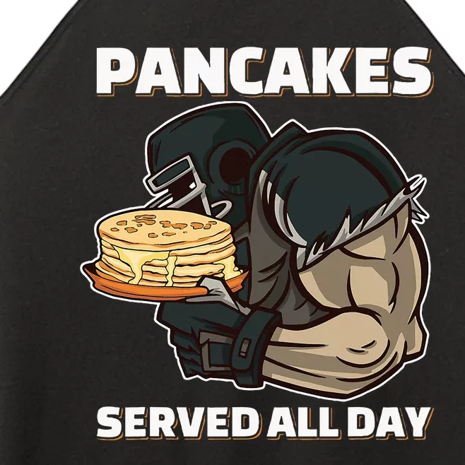 Pancakes Served All Day Football Offensive Lineman Pancake Women’s Perfect Tri Rocker Tank