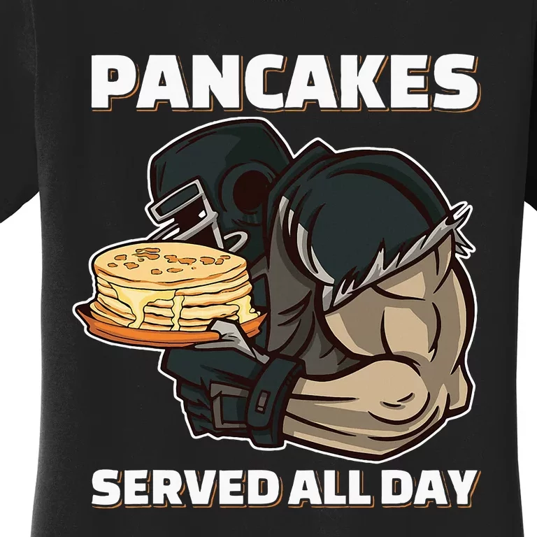 Pancakes Served All Day Football Offensive Lineman Pancake Women's T-Shirt