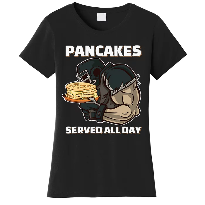 Pancakes Served All Day Football Offensive Lineman Pancake Women's T-Shirt