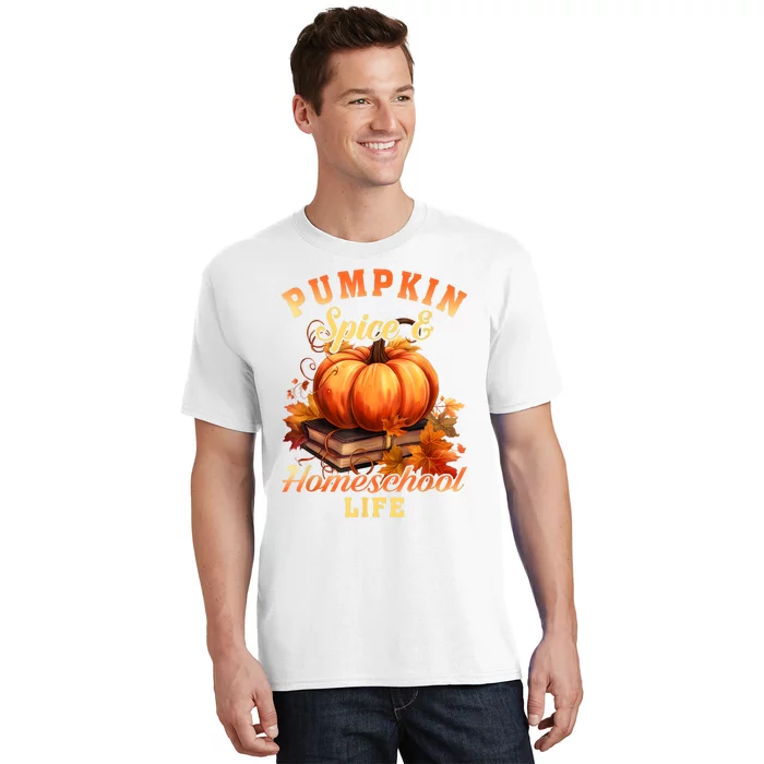 Pumpkin Spice And Homeschool Life Funny Fall Season T-Shirt