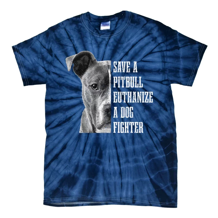 Pitbull Save A Pitbull Funny Dog Rescue Pitbull Mom Dad Tie-Dye T-Shirt