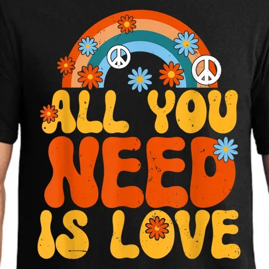 Peace Sign All You Need Is Love 60s 70s Pajama Set