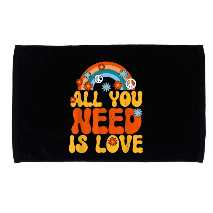 Peace Sign All You Need Is Love 60s 70s Microfiber Hand Towel