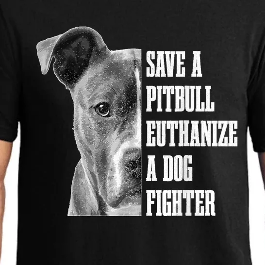 Pitbull Save A Pitbull Funny Dog Rescue Pitbull Mom Dad Pajama Set