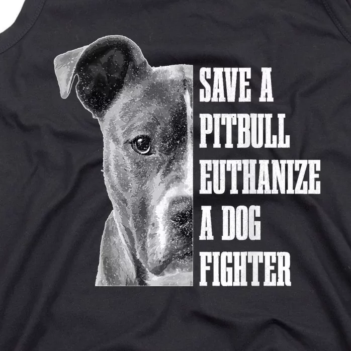 Pitbull Save A Pitbull Funny Dog Rescue Pitbull Mom Dad Tank Top