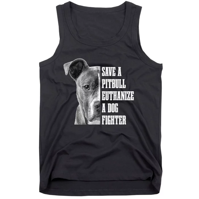 Pitbull Save A Pitbull Funny Dog Rescue Pitbull Mom Dad Tank Top