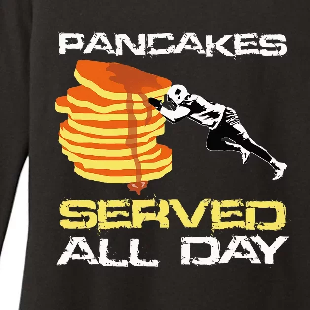 Pancakes Served All Day Fun Lineman Football Christmas Gifts Womens CVC Long Sleeve Shirt