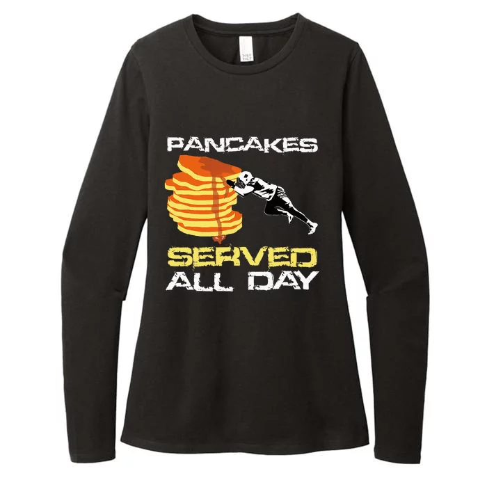 Pancakes Served All Day Fun Lineman Football Christmas Gifts Womens CVC Long Sleeve Shirt