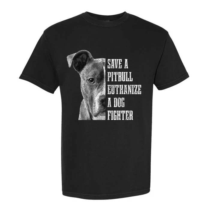 Pitbull Save A Pitbull Funny Dog Rescue Pitbull Mom Dad Garment-Dyed Heavyweight T-Shirt