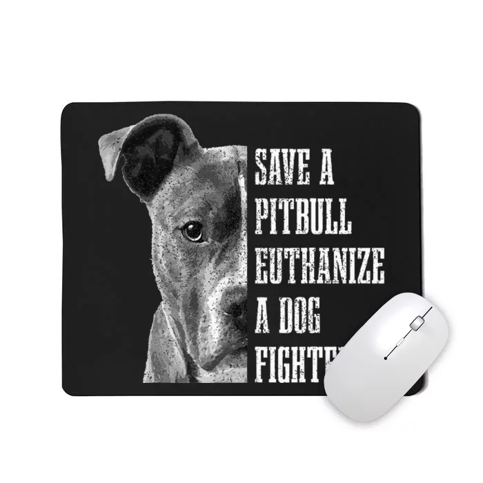 Pitbull Save A Pitbull Funny Dog Rescue Pitbull Mom Dad Mousepad