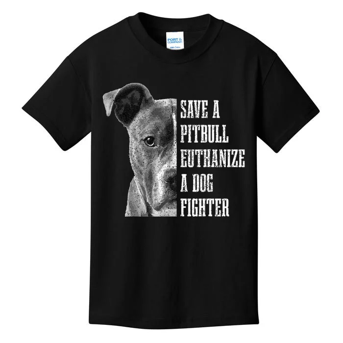 Pitbull Save A Pitbull Funny Dog Rescue Pitbull Mom Dad Kids T-Shirt