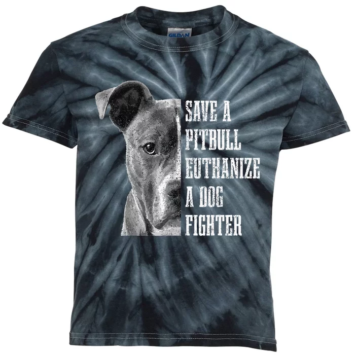 Pitbull Save A Pitbull Funny Dog Rescue Pitbull Mom Dad Kids Tie-Dye T-Shirt