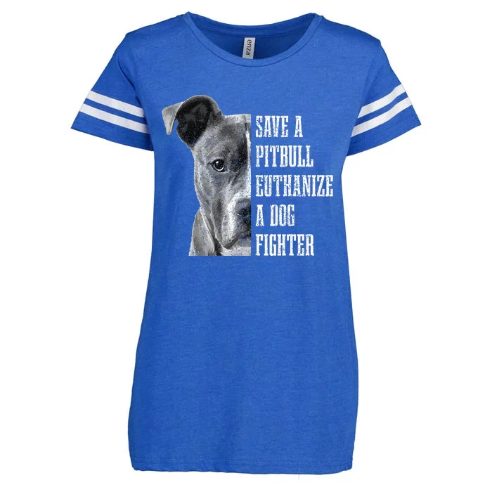 Pitbull Save A Pitbull Funny Dog Rescue Pitbull Mom Dad Enza Ladies Jersey Football T-Shirt