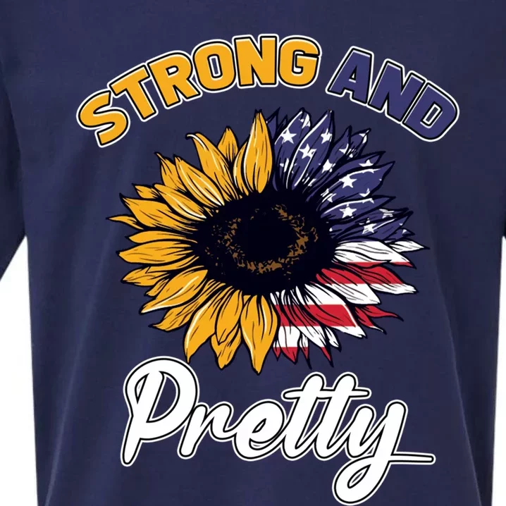 Patriotic Strong And Pretty Strong Sunflower Gym Lover Cute Gift Sueded Cloud Jersey T-Shirt