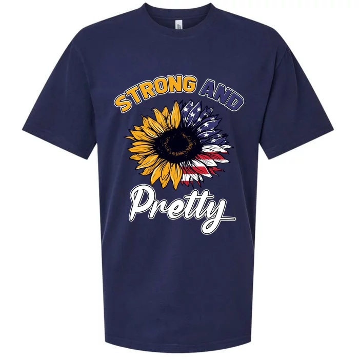 Patriotic Strong And Pretty Strong Sunflower Gym Lover Cute Gift Sueded Cloud Jersey T-Shirt