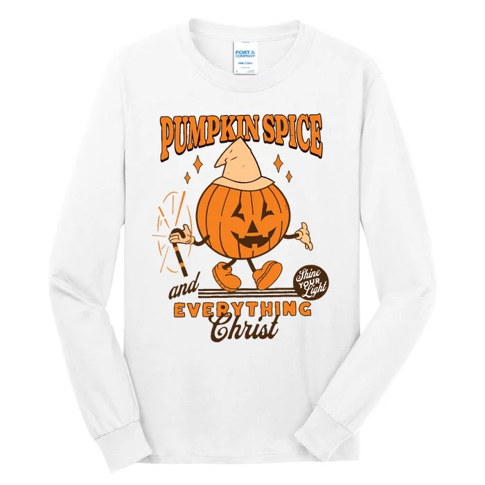 Pumpkin Spice And Everything Christ Jesus Fall Halloween Tall Long Sleeve T-Shirt