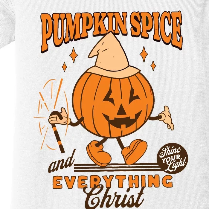 Pumpkin Spice And Everything Christ Jesus Fall Halloween Baby Bodysuit