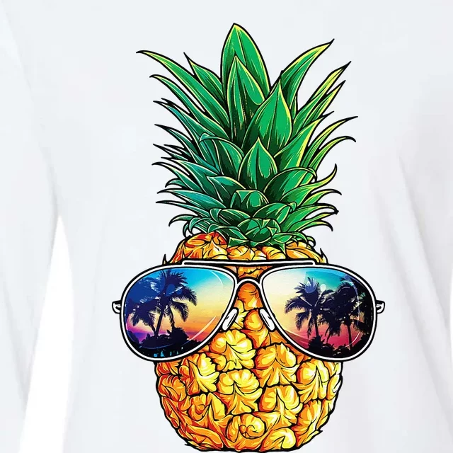 Pineapple Sunglasses Aloha Beaches Hawaii Hawaiian Womens Cotton Relaxed Long Sleeve T-Shirt