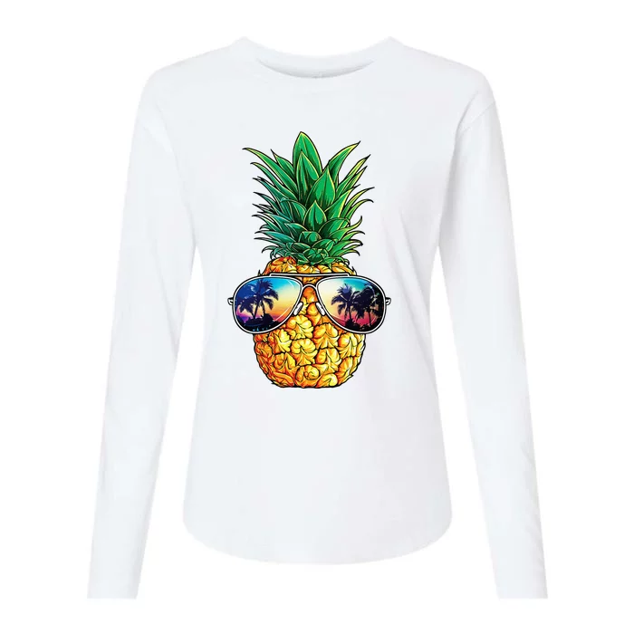 Pineapple Sunglasses Aloha Beaches Hawaii Hawaiian Womens Cotton Relaxed Long Sleeve T-Shirt