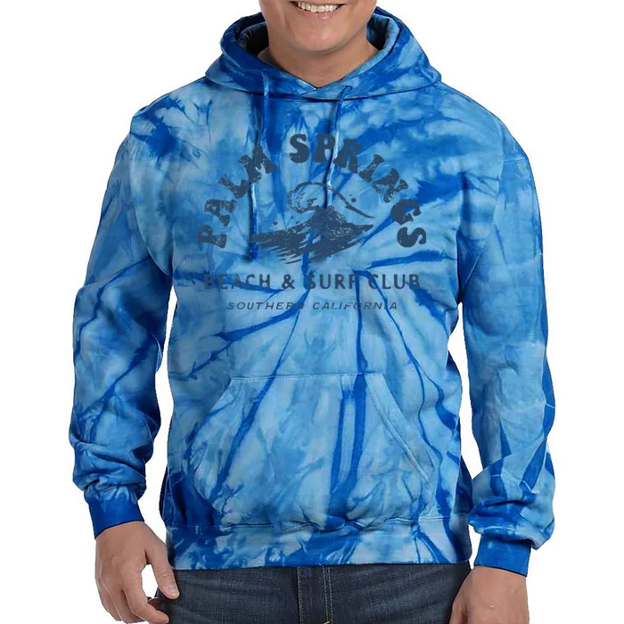 Palm Springs Beach Surf Club Summer Vacations Tie Dye Hoodie