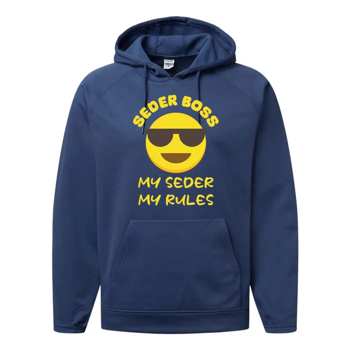 Passover Seder Boss My Rules Jewish Funny PESACH Matzah Performance Fleece Hoodie