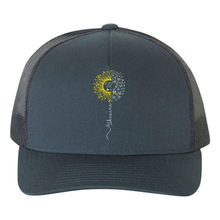 Peace Sunflower Butterflies Flag Support Yupoong Adult 5-Panel Trucker Hat